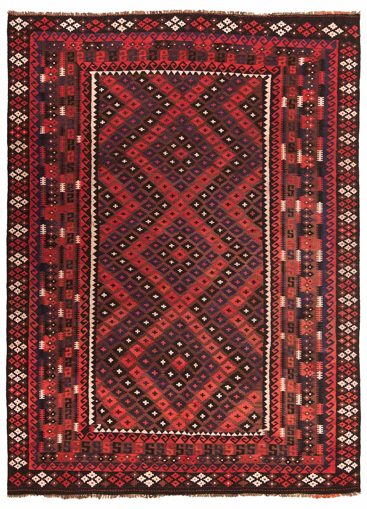 Handwoven Maimana Kilim Rug made in Afghanistan 6'8